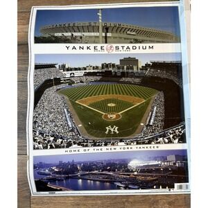 Vtg New York Yankees Stadium Poster Bronx NY Made in USA